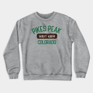 Pikes Peak Colorado Vintage Green Athletic 14er Crewneck Sweatshirt